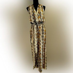 Peyton Jenson Jumpsuit (Anthropologie) Grey Snakeskin Print. Size Small